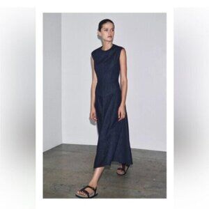 Sleeveless Navy Midi Dress - Brand: